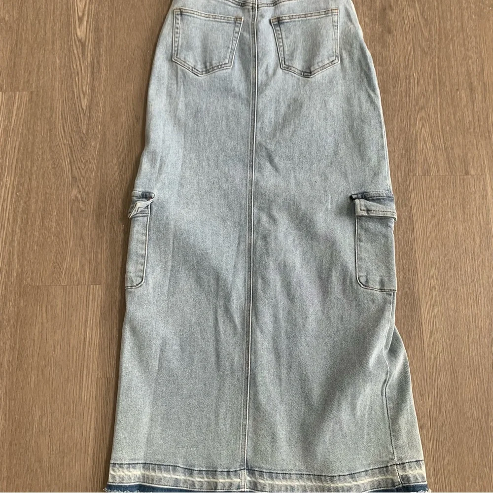NWOT Tinseltown Blue Denim Maxi Skirt - Picture 6 of 11